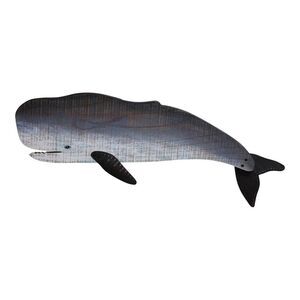 Sperm Whale Wood Wall Plaque Decor 27.5 Inches